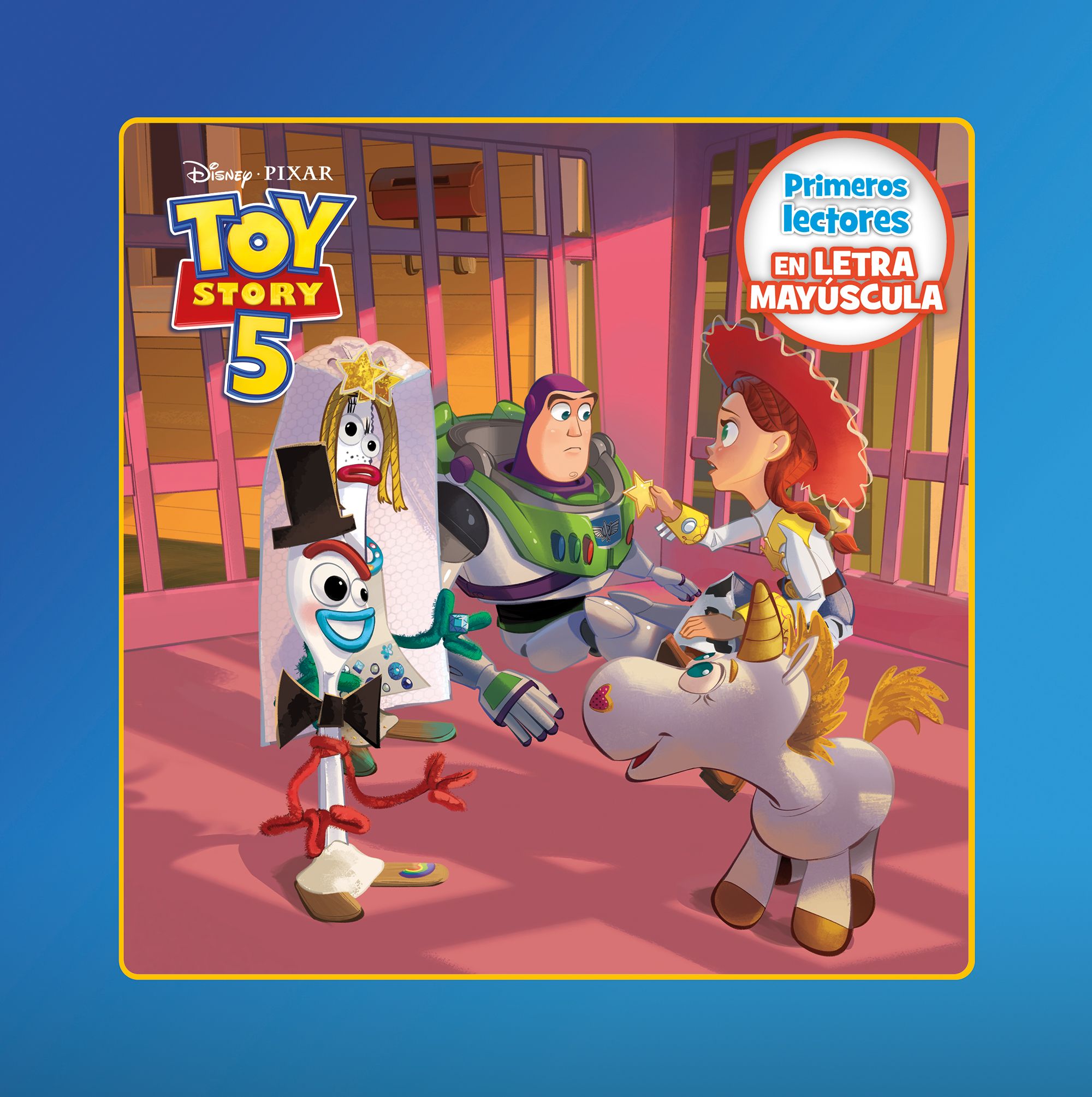 Portada de Toy Story 5. Primeros lectores en letra MAYÚSCULA